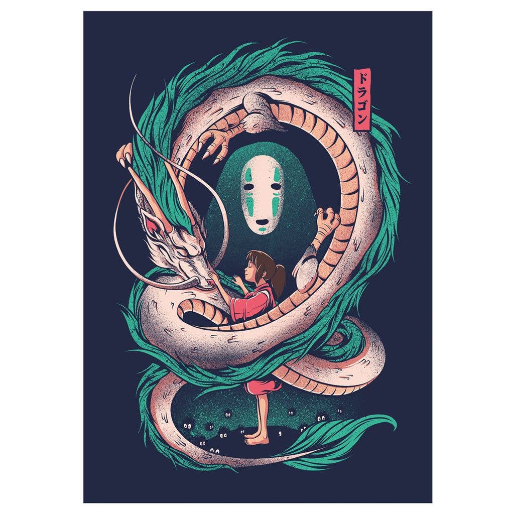 Carte Postale Ghibli – Esprit & Dragon – Illustration Fantasy