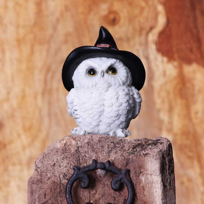 Statuette Chouette Blanche Sorcière