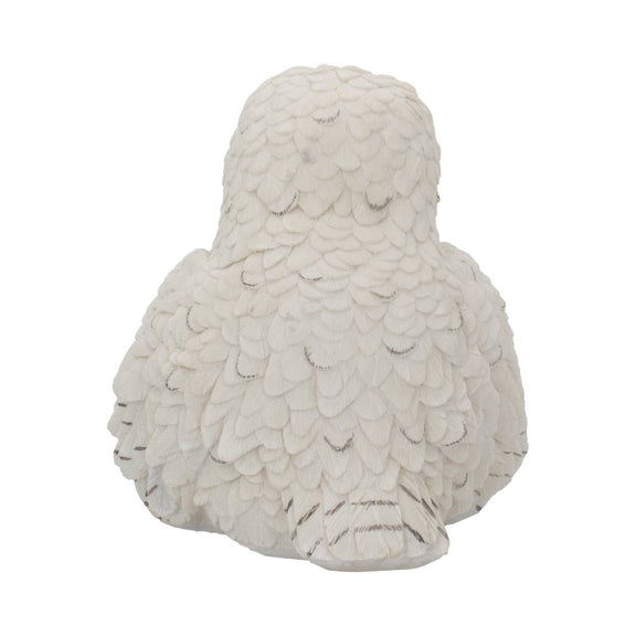Grande figurine Chouette Harfang des Neiges et ses bébés - Style Hedwige vue de dos