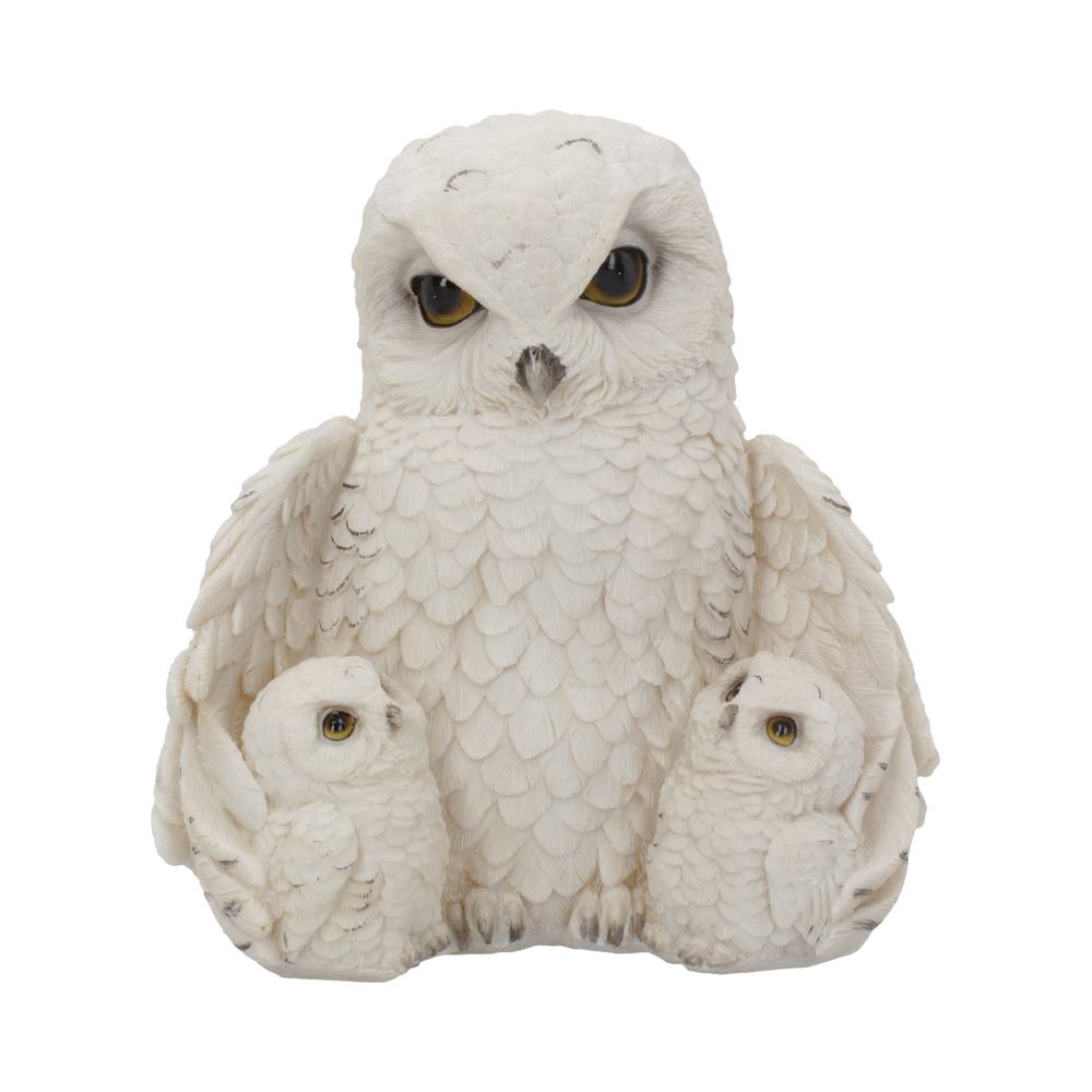 Grande figurine Chouette Harfang des Neiges et ses bébés - Style Hedwige