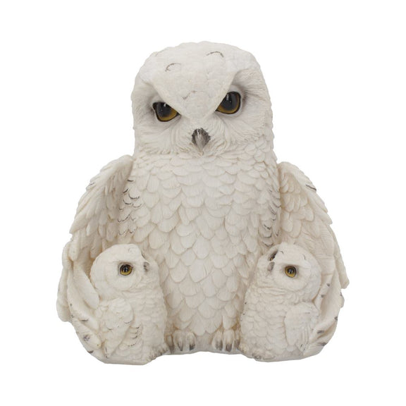 Grande figurine Chouette Harfang des Neiges et ses bébés - Style Hedwige