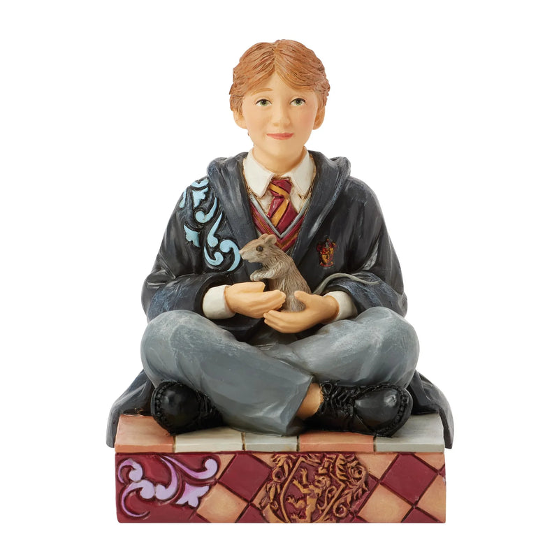 Figurine Ron Weasley assis avec Croutard – Collection Jim Shore
