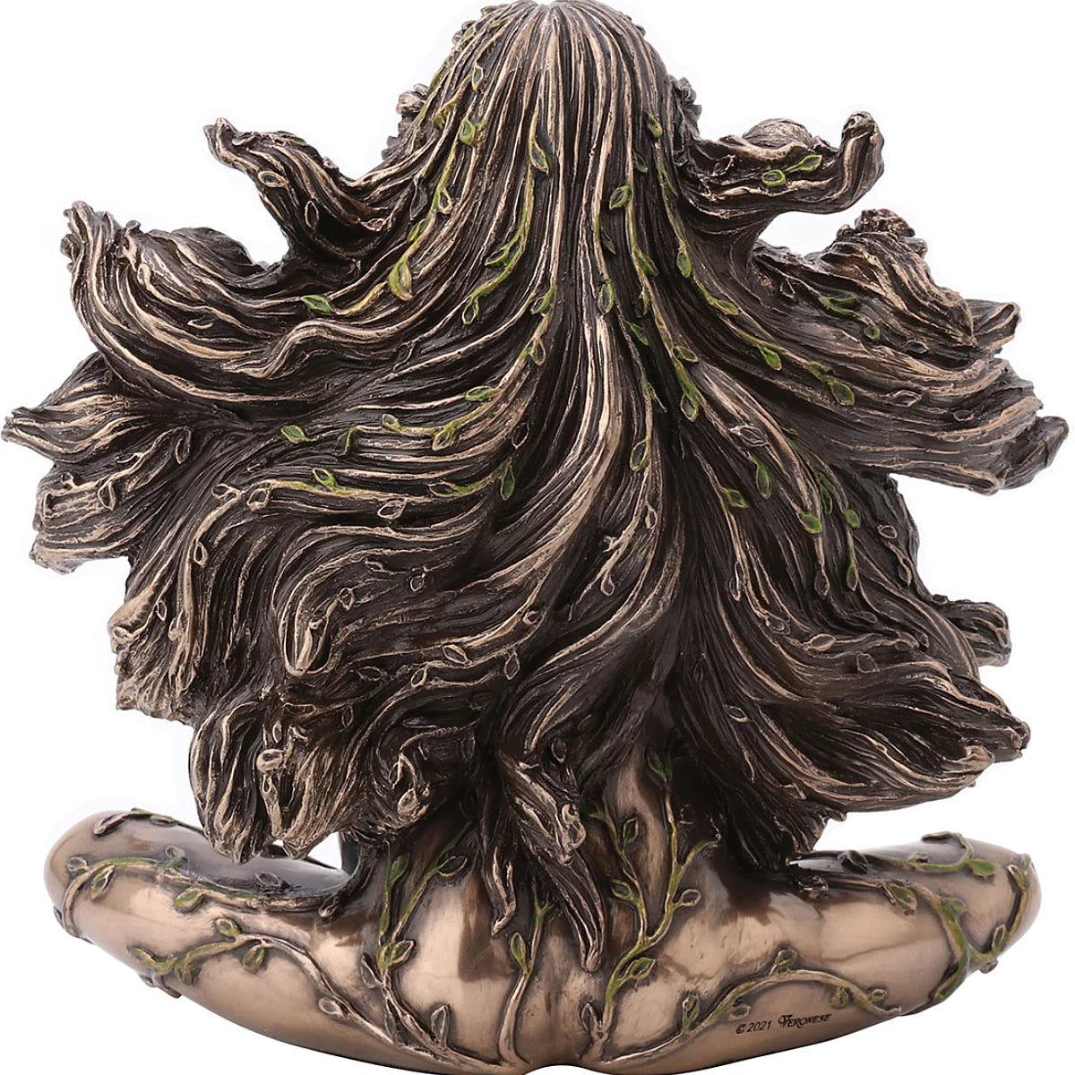 Statuette Gaia – Déesse Mère Terre effet bronze avec papillons et fleurs – Veronese Design