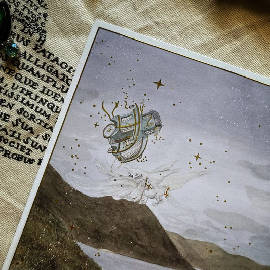 Illustration A5 Carrosse volant & navire enchanté – Univers féerique