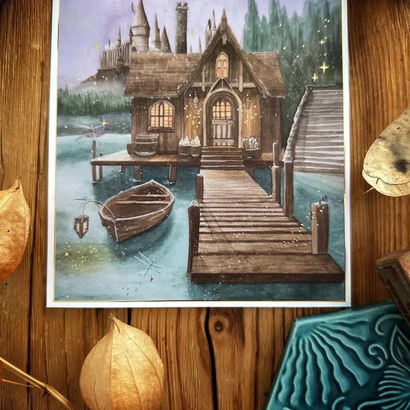Illustration A5 hangar à bateaux & château des sorciers – Univers magique