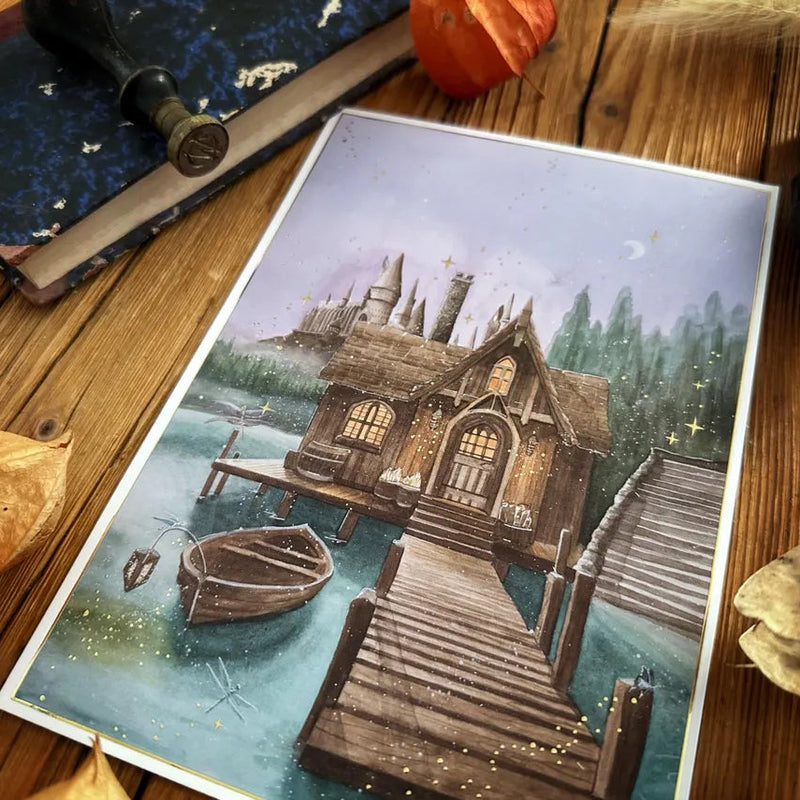 Illustration A5 hangar à bateaux & château des sorciers – Univers magique