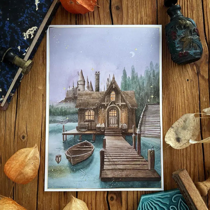 Illustration A5 hangar à bateaux & château des sorciers – Univers magique