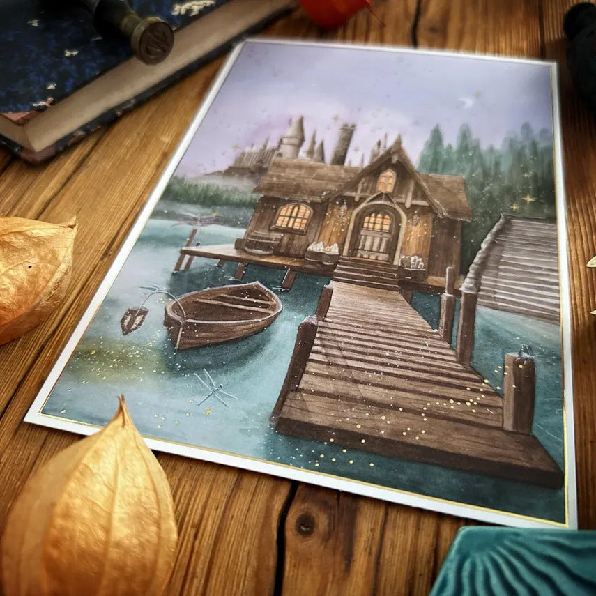 Illustration A5 hangar à bateaux & château des sorciers – Univers magique