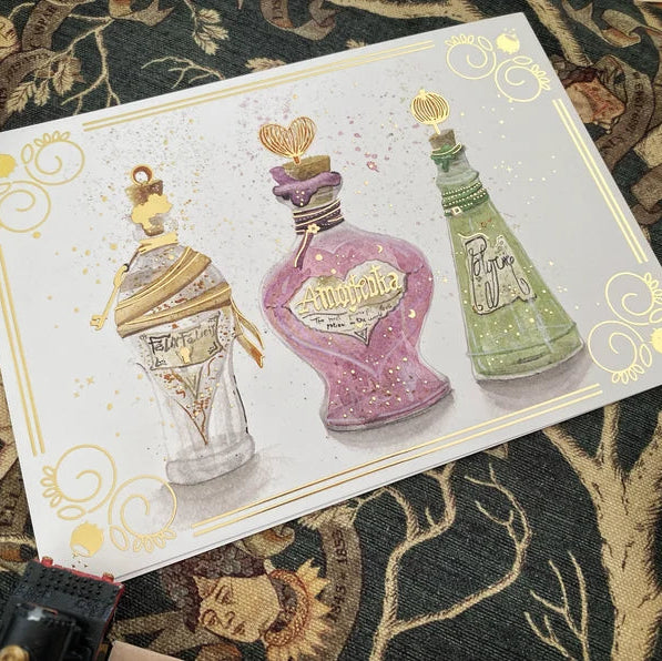 Illustration A5 Trois potions magiques – Univers des sorciers