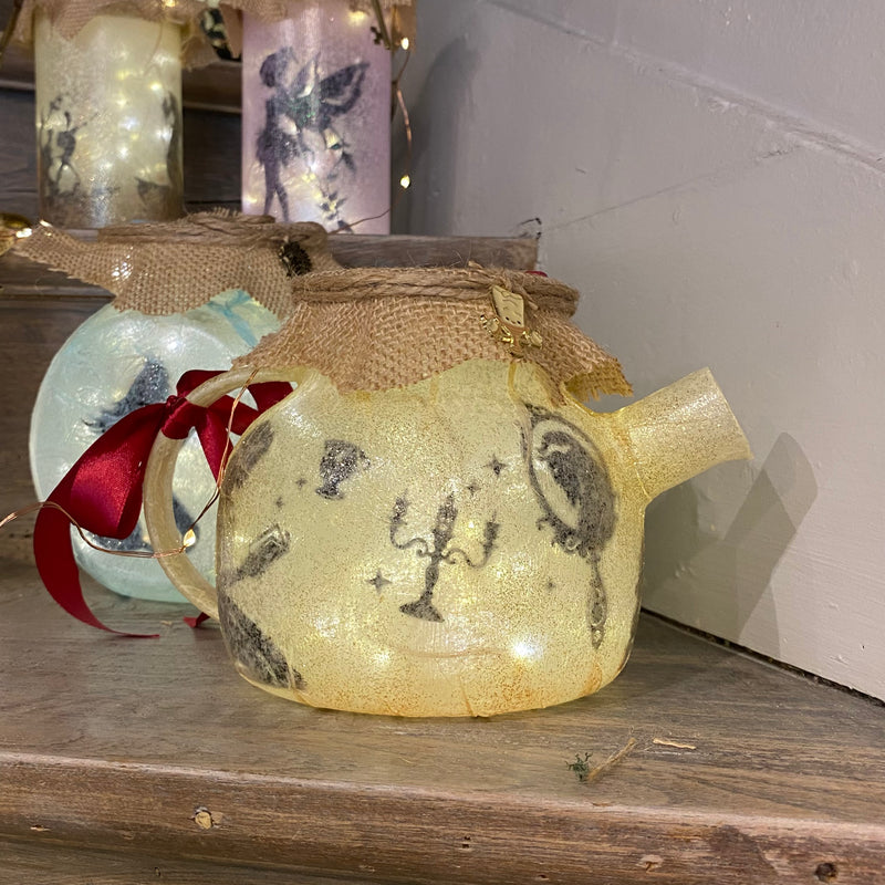 Lanterne artisanale Théière inspirée de La Belle et la Bête