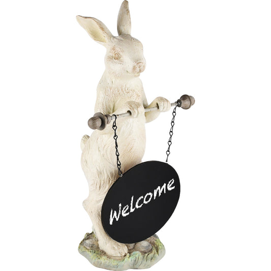Statue décorative lapin avec tableau ardoise