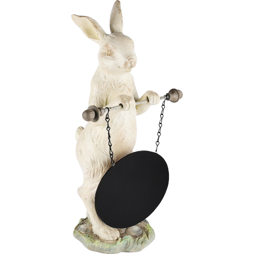 Statue décorative lapin avec tableau ardoise