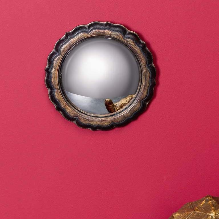 Miroir de Sorcière Convexe Rond 19,2 cm – Miroir Œil de Sorcière Cadre Ancien – Décoration Murale Cabinet de Curiosités