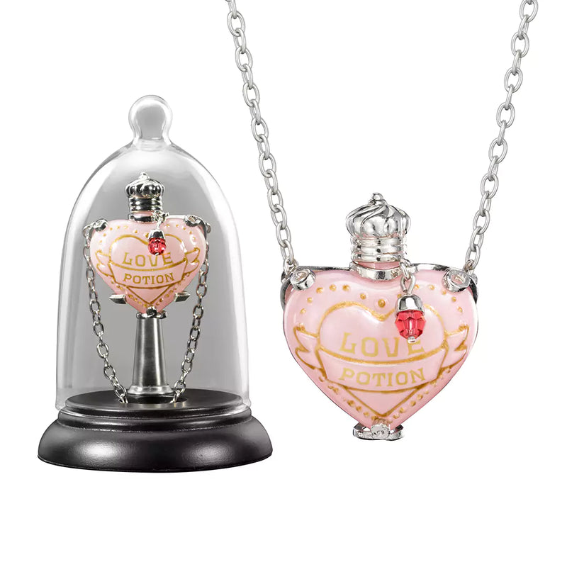 Collier Love Potion sous sa cloche en verre de Harry Potter, fournisseur The Noble Collection