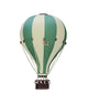 Montgolfière en tissu décorative à suspendre, de couleur verte et blanche