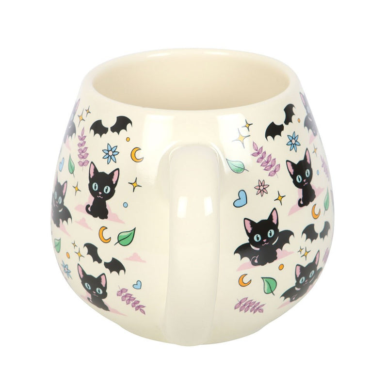 Mug Rond Chats Noirs et Symboles Mystiques – Collection Cute & Creepy