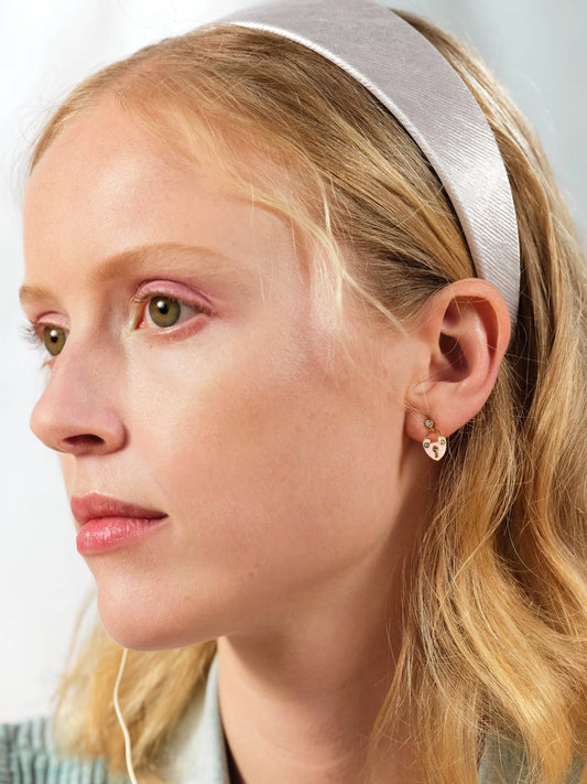 Boucles d’oreilles asymétriques cadenas cœur et carte cœur – Les Néréides