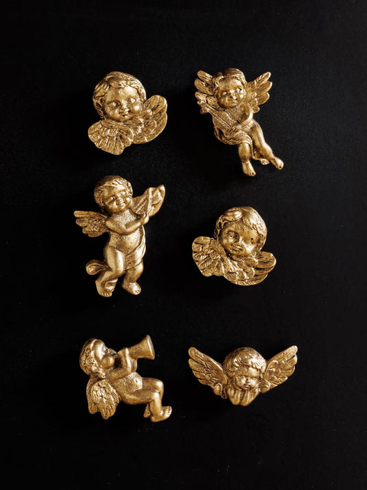 Set de 6 Aimants Anges Dorés – Magnets Chérubins Vintage