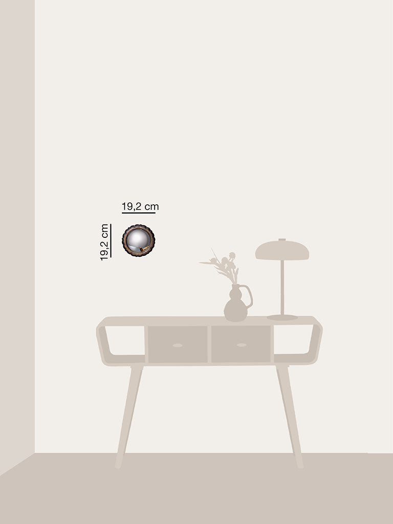 Miroir de Sorcière Convexe Rond 19,2 cm – Miroir Œil de Sorcière Cadre Ancien – Décoration Murale Cabinet de Curiosités