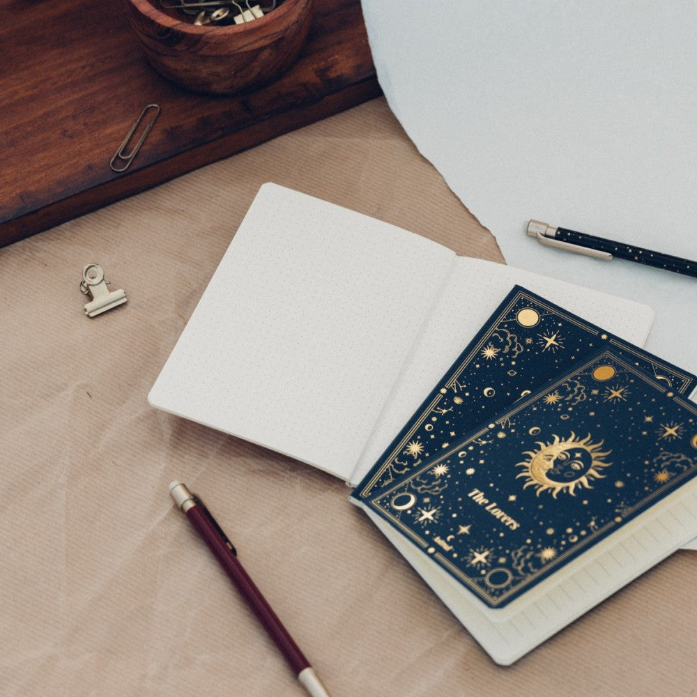 Lot de 3 Carnets A6 – Collection Astral • Motifs dorés