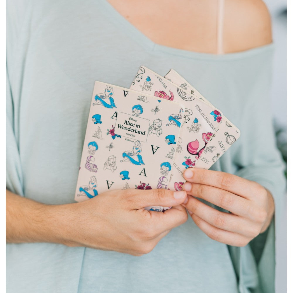 Lot de 3 carnets Disney Alice au Pays des Merveilles – Format A6