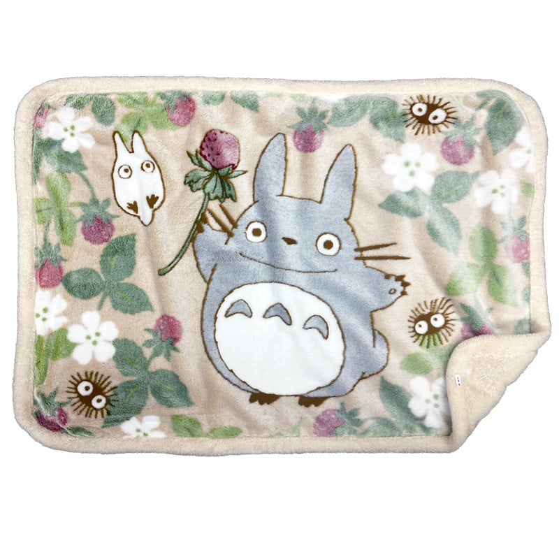 Plaid Fluffy "Fraises et Totoro" – Mon Voisin Totoro – 70x100 cm