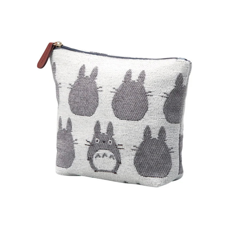 Pochette Silhouette Totoro Grise – Mon Voisin Totoro Studio Ghibli – Effet Velours