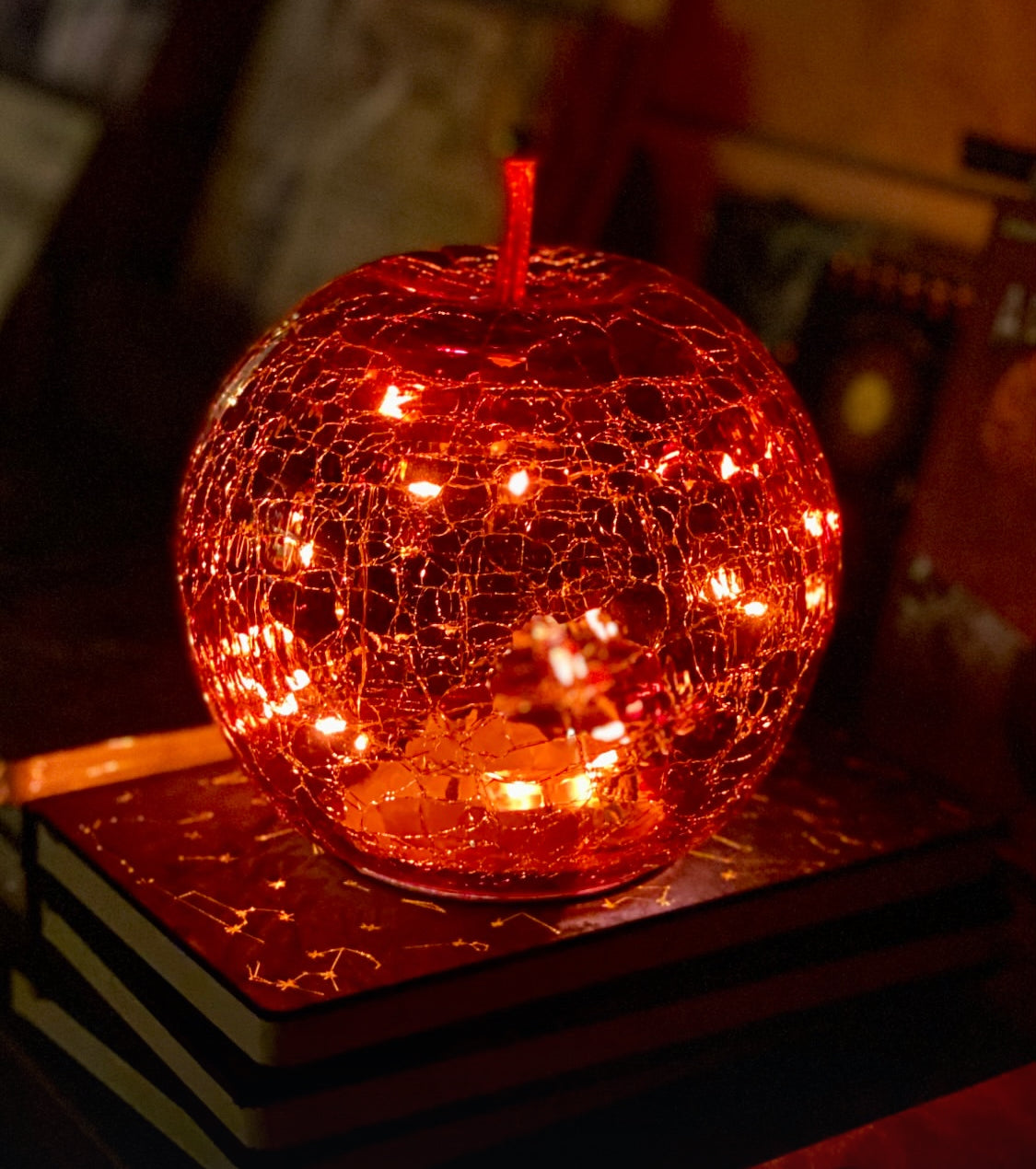 pomme a leds lumineuse eclairée rouge