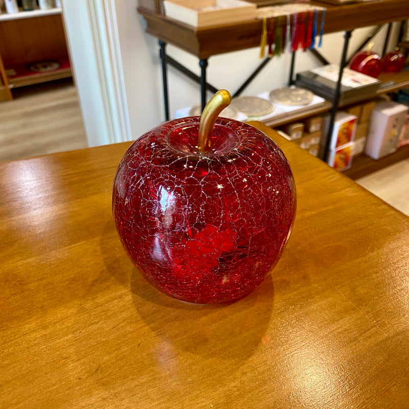 Pomme rouge à leds en verre