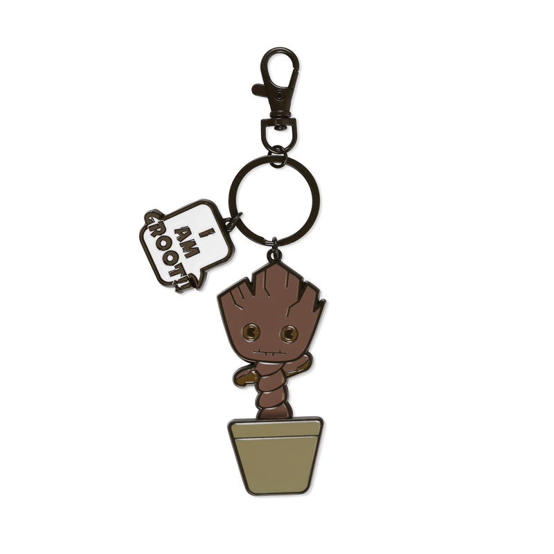 Porte-clef Groot marron sur fond blanc