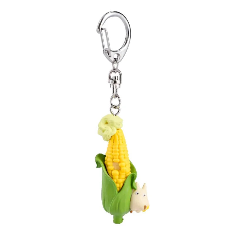 Porte-clés Totoro & Noiraude épi de maïs – Accessoire officiel Ghibli