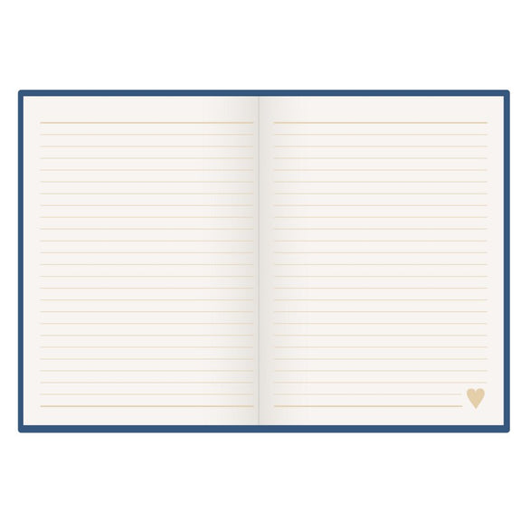 Carnet de notes A5 Alice au Pays des Merveilles, couverture en tissu bleu brodée