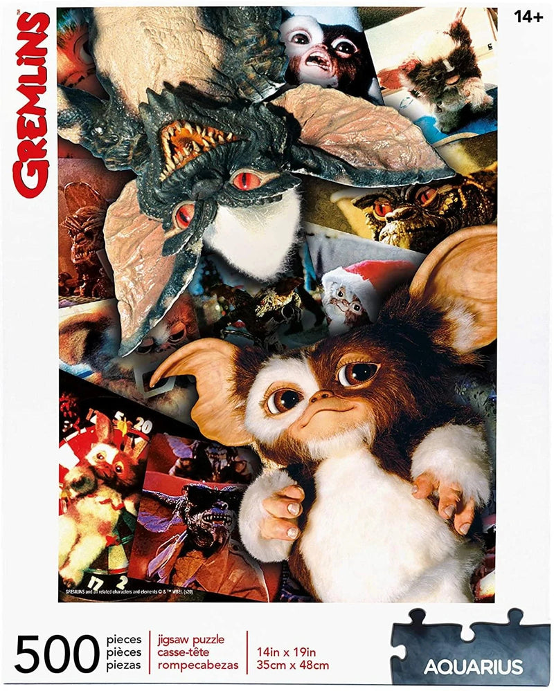 Boite du puzzle Gremlins avec gizmo et des images du film