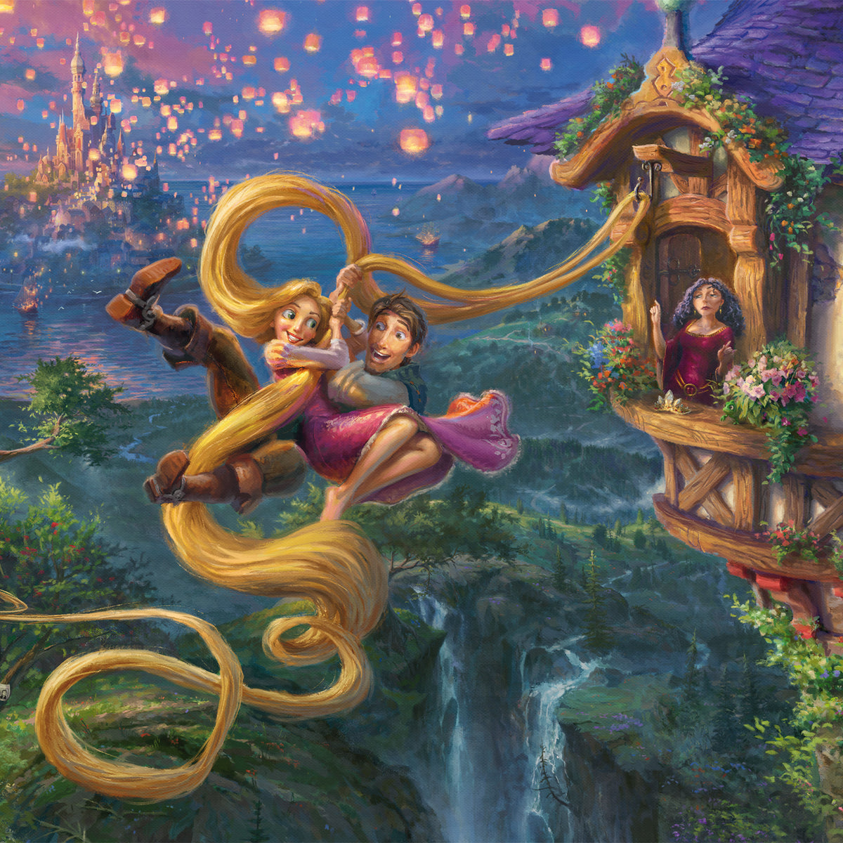Puzzle Disney Thomas Kinkade – Raiponce : Enlacés par l’amour – 1000 pièces