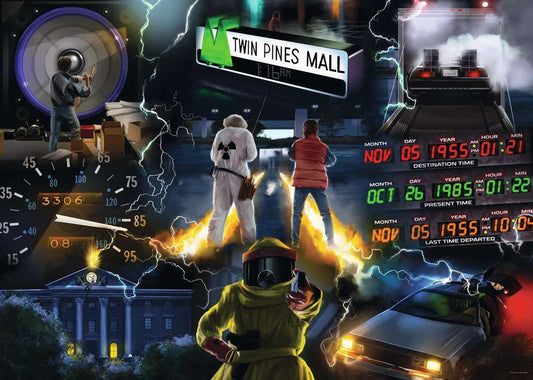 Puzzle retour vers le futur avec plusieurs images du film