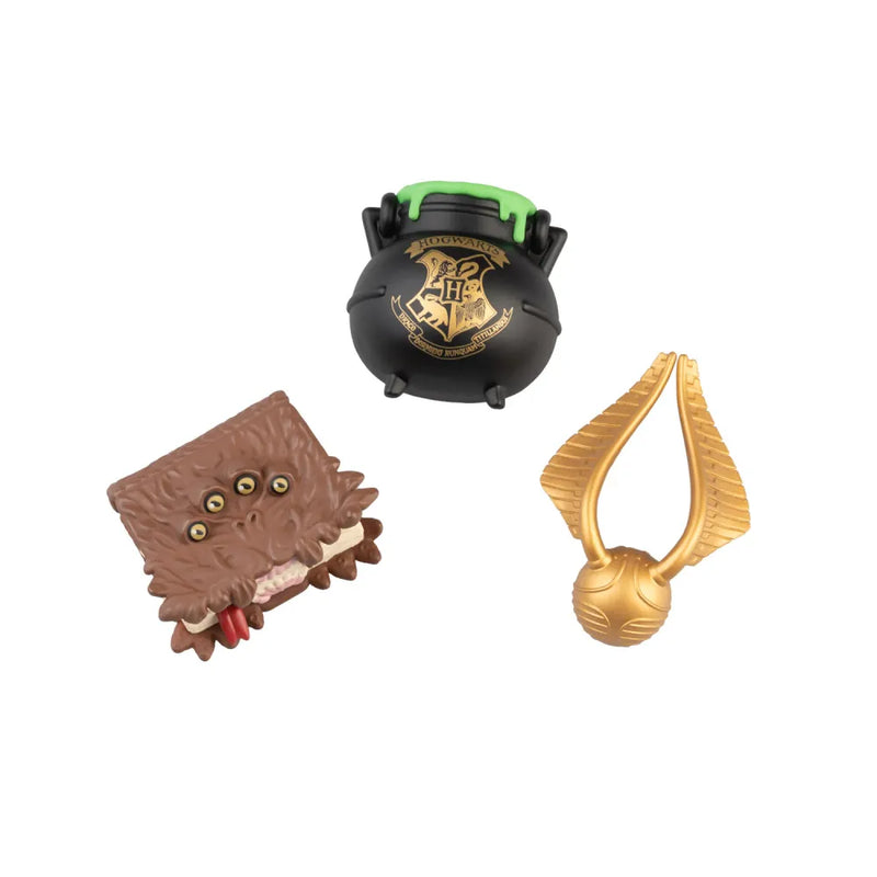 Lot de 3 Aimants Harry Potter – Livre des Monstres, Chaudron & Vif d’Or