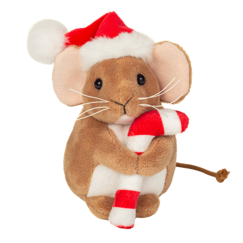 Peluche Teddy Hermann – Souris de Noël avec sucre d’orge – 11 cm