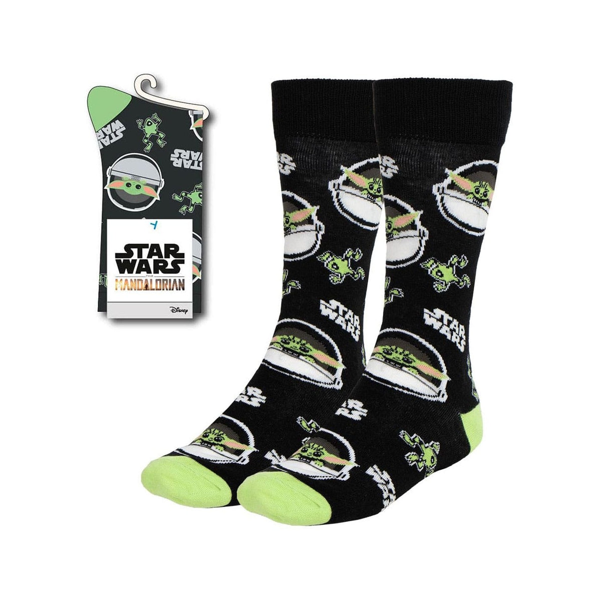 Chaussettes Grogu – Baby Yoda – Star Wars The Mandalorian – Taille 38-45 – Licence officielle Disney