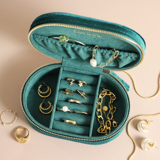Boîte à bijoux velours vert constellations et astres