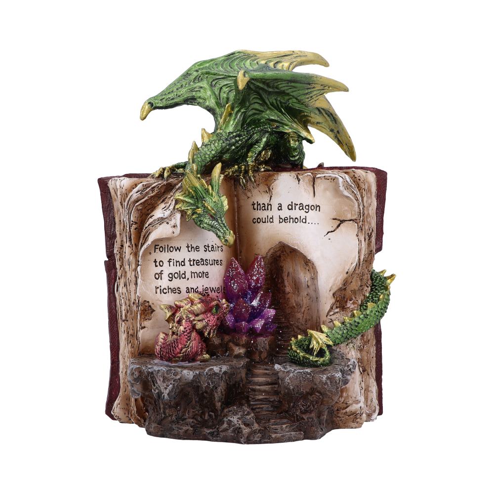 Figurine Dragon Émeraude sur Grimoire Antique Lumineux – Nemesis Now