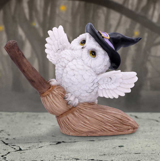 Figurine Chouette Magique sur Balai - Style Hedwige