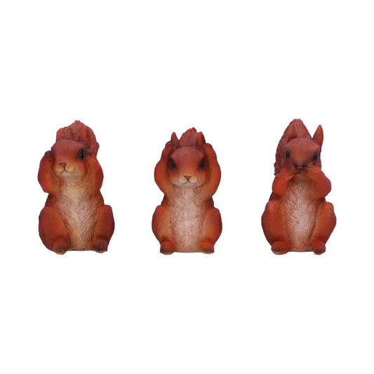 Les 3 Écureuils Sages – Figurines forestières symboliques