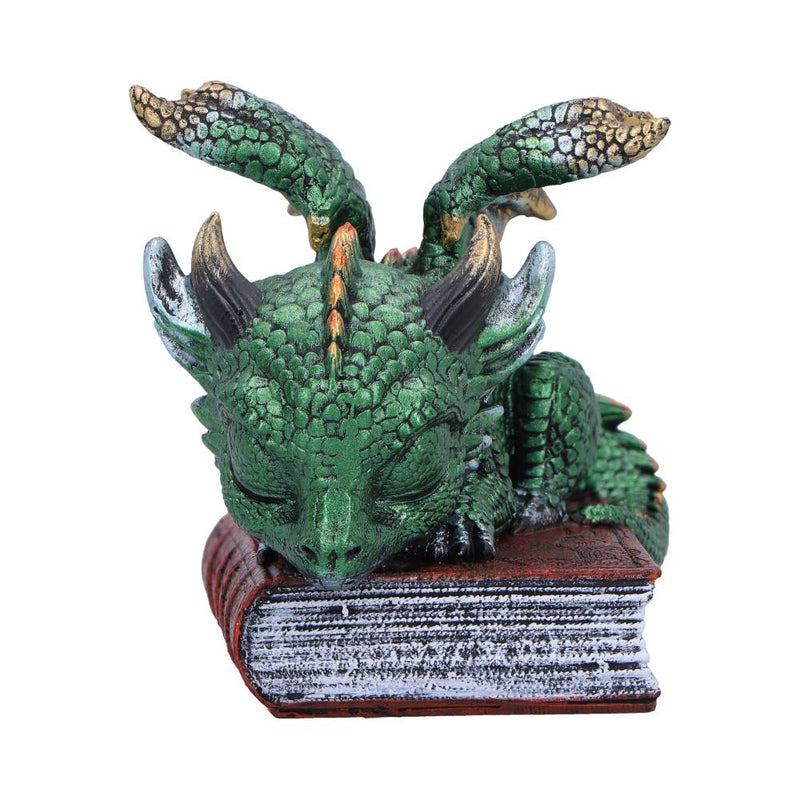 Figurine Dragon Vert « Where Dragons Dream » – Dragon endormi sur grimoire